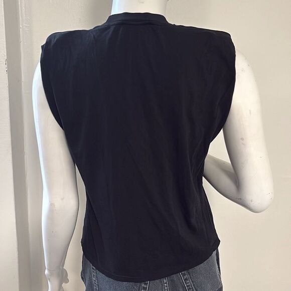 Alice + Olivia Braxton Padded Shoulder Muscle Tee Sleeveless Tank Top - Picture 4 of 8